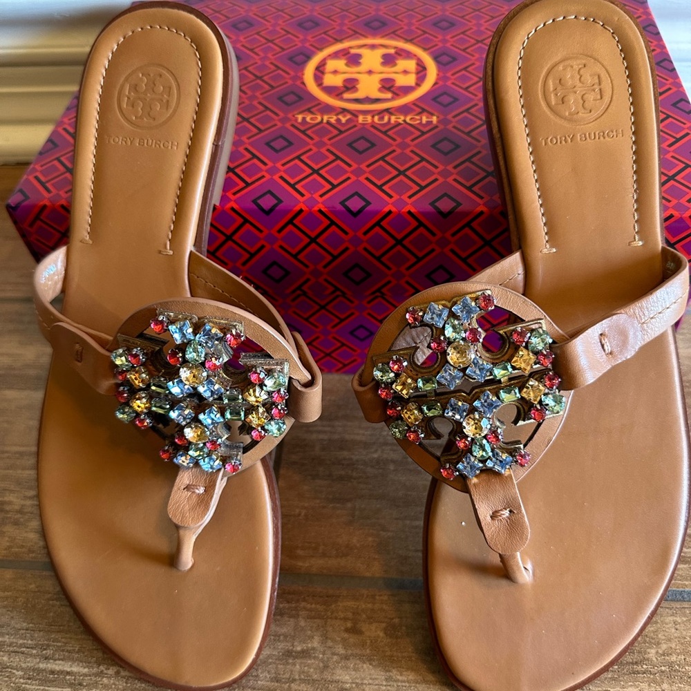 Tory Burch size 8 jeweled Miller sandals!!!
